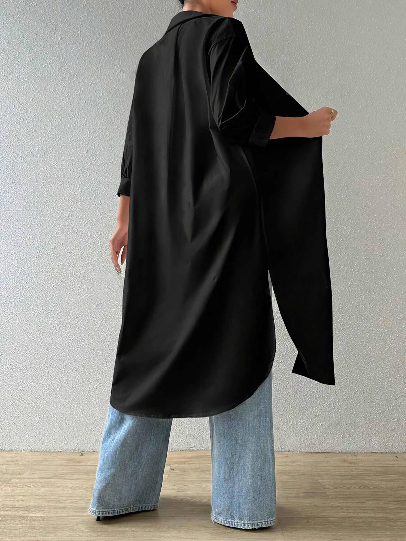 Versatile Mid-Sleeve Long Cardigan Shirt